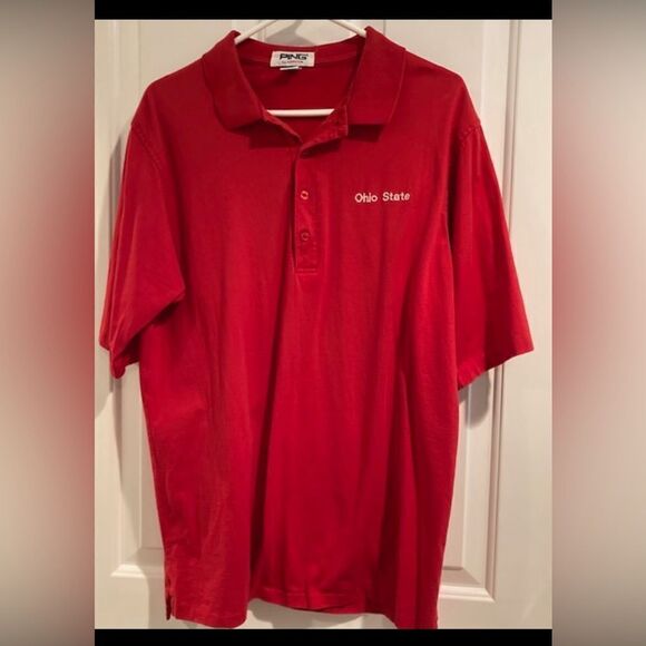 Vintage PING by Karsten Short Sleeve Golf Polo Shirt Ohio State Single Stitch - Picture 1 of 16